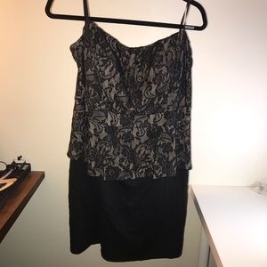 Strapless mini dress